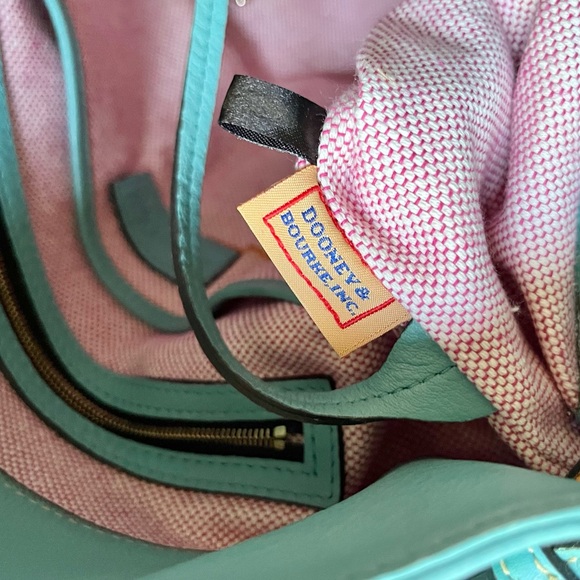 Dooney and Bourke | Light Aqua Blue Leather Portofino Grommet Shopper Tote Bag - Picture 12 of 13